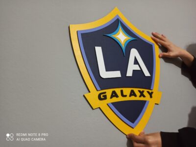 3D Los Angeles Galaxy football team Logo, Los Angeles Galaxy Wall art, Los Angeles Galaxy wall hangings, Los Angeles Galaxy football team art sign, Team logo - Image 2