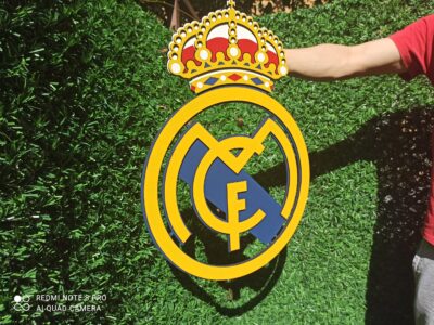 3D Real Madrid CF football team Logo, Real Madrid CF Wall art, Real Madrid CF wall hangings, Real Madrid CF football  team art sign, Team logo - Image 3