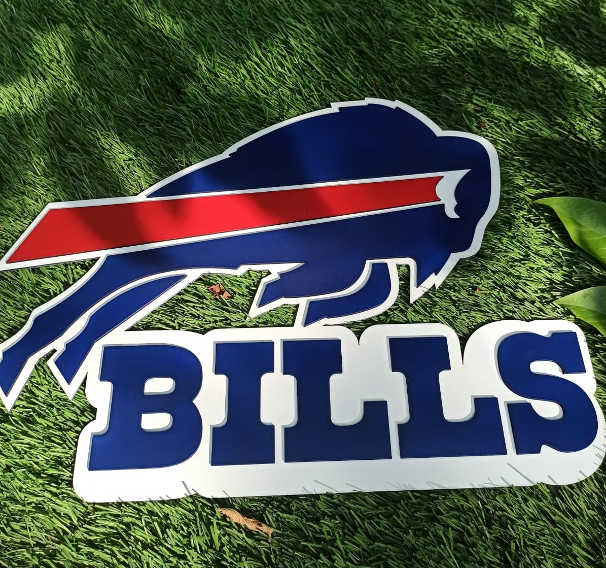 3D Buffalo Bills football team Logo, Buffalo Bills Wall art, Buffalo Bills wall hangings, Buffalo Bills football team art sign, Team logo