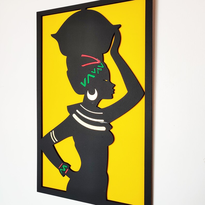 African Woman Wall Decor, Modern Wall Decor, Home Wall Design, Wooden Wall Decor, Housewarming Gift, African Woman