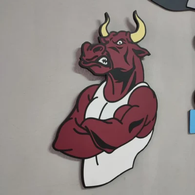 Bull Logo, Angry Bull Wall Painting - Powerful and Striking Bull Artwork for Your Space, Bull Wall Art. - Image 2