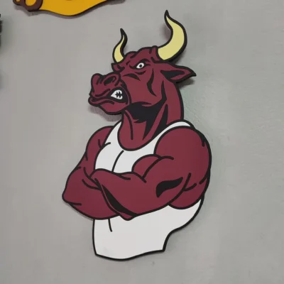 Bull Logo, Angry Bull Wall Painting - Powerful and Striking Bull Artwork for Your Space, Bull Wall Art. - Image 3