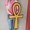 Egyptian Ankh Symbol Wooden Wall Plaque - Golden Decor, Ancient Egypt Inspired, Spiritual Art, Symbolic Wall Hanging. - Image 6