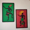 2 Pieces African Man Wooden Wall Decoration, Wall Decoration Painting, Modern Wall Design, Wooden Wall Decor, Housewarming Gift, 2 Tier - Image 5