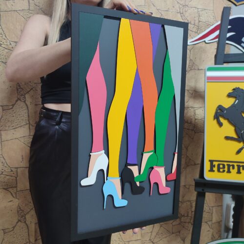 Vintage Fashion Heels MDF Wall Art, Modern Woman Decor