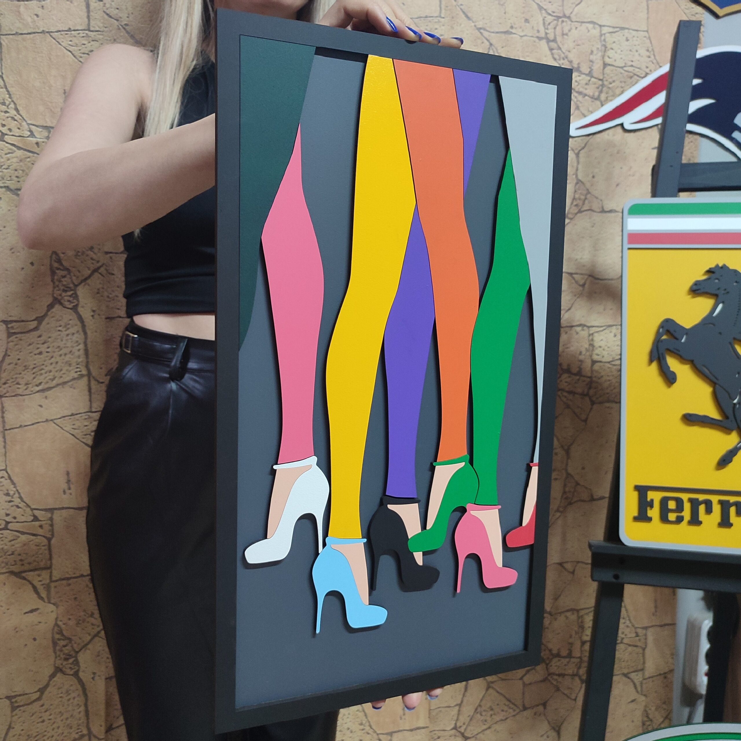 Vintage Fashion Heels MDF Wall Art, Modern Woman Decor