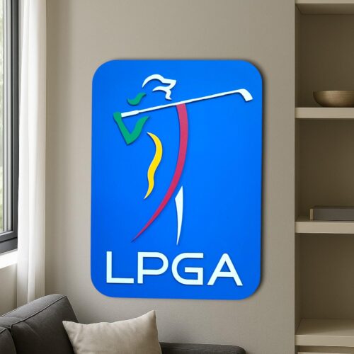 LPGA TOUR Sign Art, Golf Wooden Wall Decor, Sports Logo