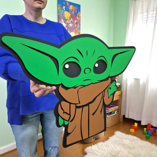 Baby Yoda Wooden Wall Art | Grogu, Mandalorian Nursery Decor