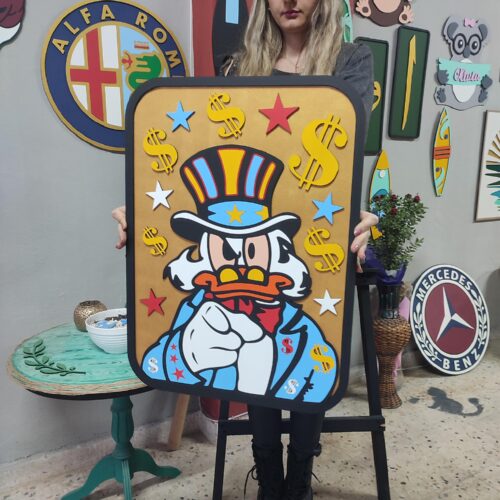 Hand-Painted Donald Duck Wooden Wall Art | Disney Decor