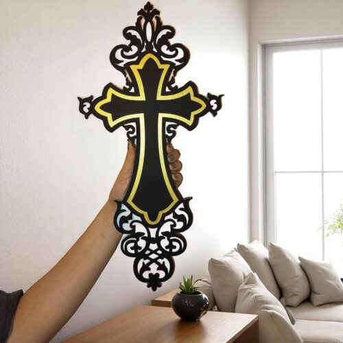 Handcrafted Wooden Cross: Rustic Christian Home Decor