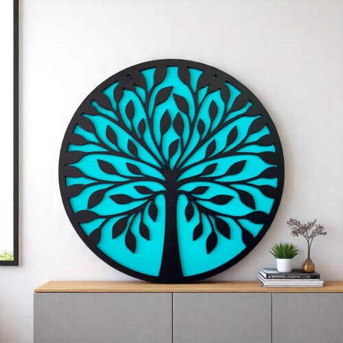 Tree of Life Wooden Wall Art: Boho Spiritual Decor