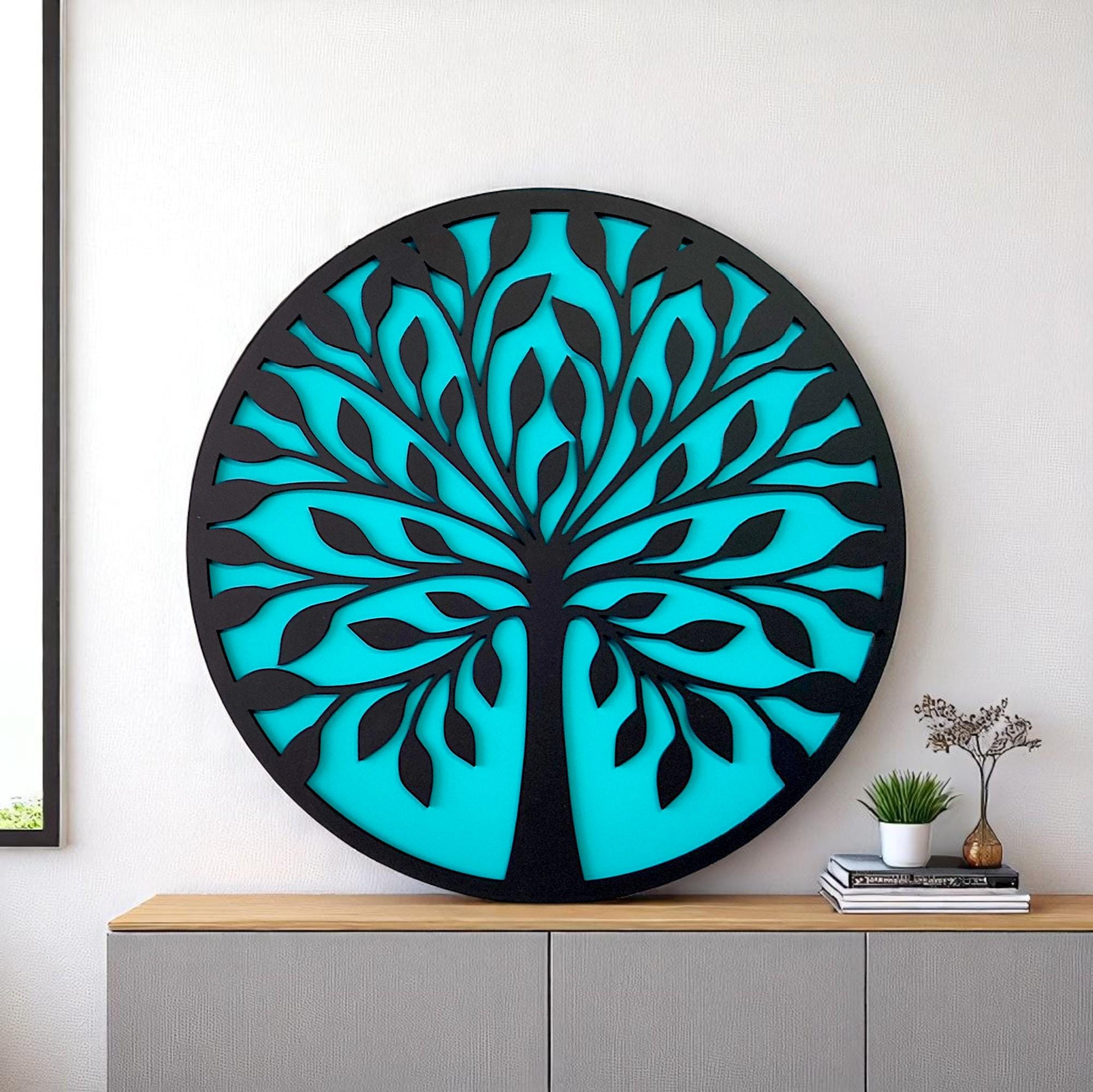Tree of Life Wooden Wall Art: Boho Spiritual Decor