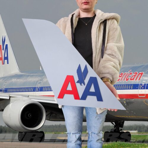 American Airlines Tail Fin Wall Art: Hand-Painted Aviation Decor