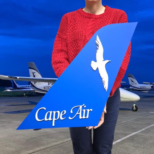 Hand-Painted Cape Air Tail Fin: Vintage Aviation Wall Art