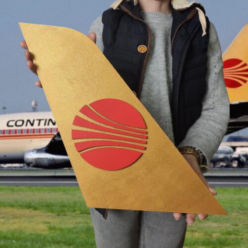 Continental Airlines Tail Art: Hand-Painted Vintage Aviation Decor