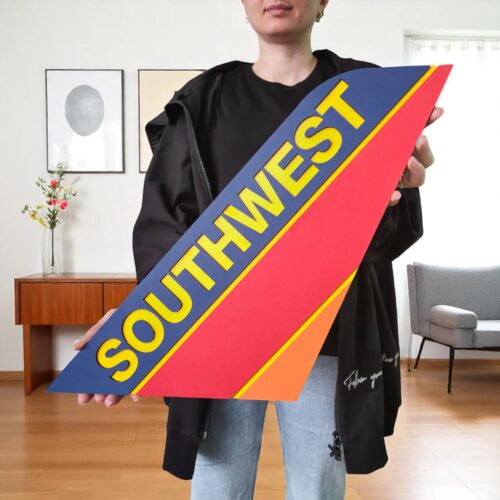 Southwest Airlines Tail Art: Hand-Painted Wooden Aviation Sign