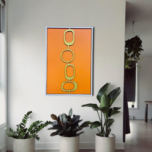 Geometric Wood Wall Art: Mid Century Modern Decor, Customizable Colors