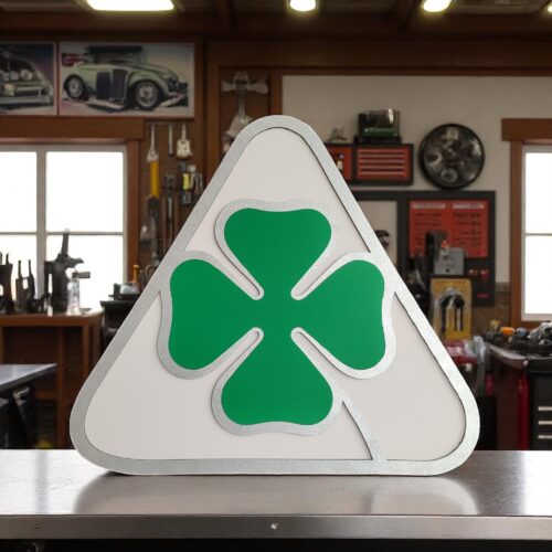 Alfa Romeo Quadrifoglio Wood Wall Art: Cloverleaf Garage Decor