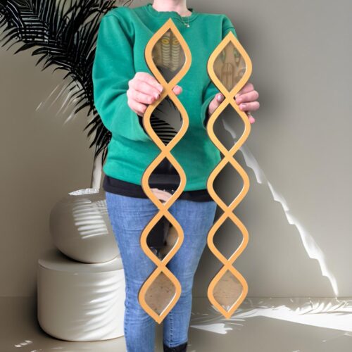 Geometric Acrylic Mirror Wall Art: Boho Wood Decor, Set of 4