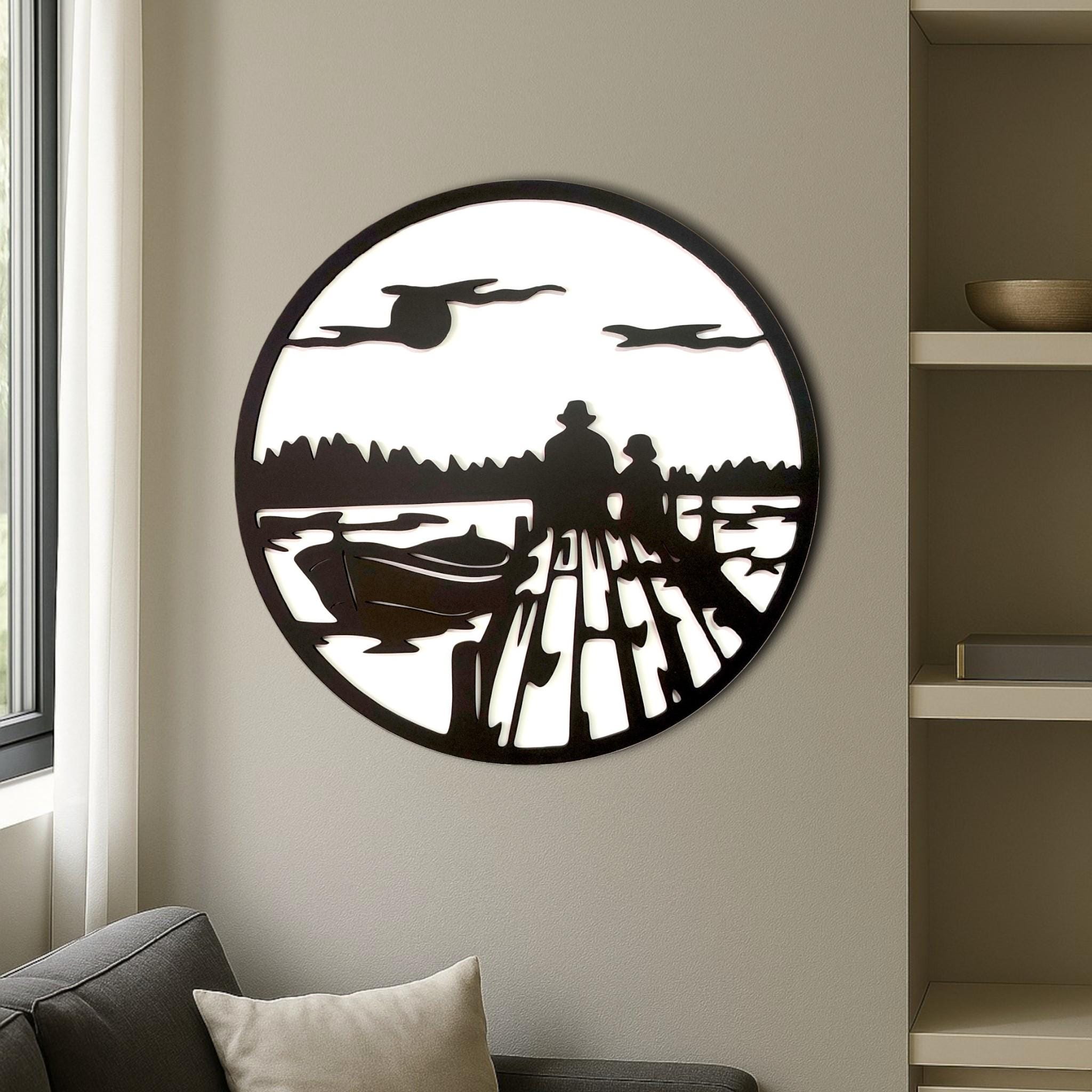 Father and Son Wooden Wall Art: Custom Family Keepsake