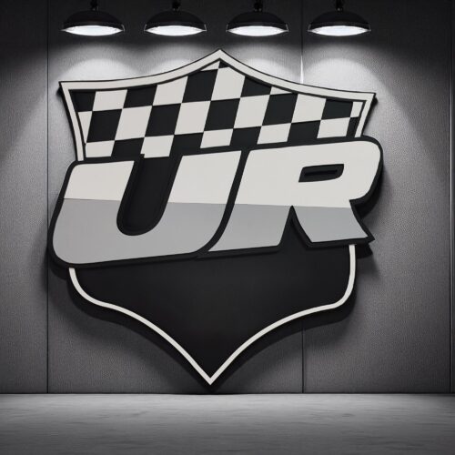 Underground Racing Wood Wall Art: Twin Turbo Supercar Logo, Garage Decor
