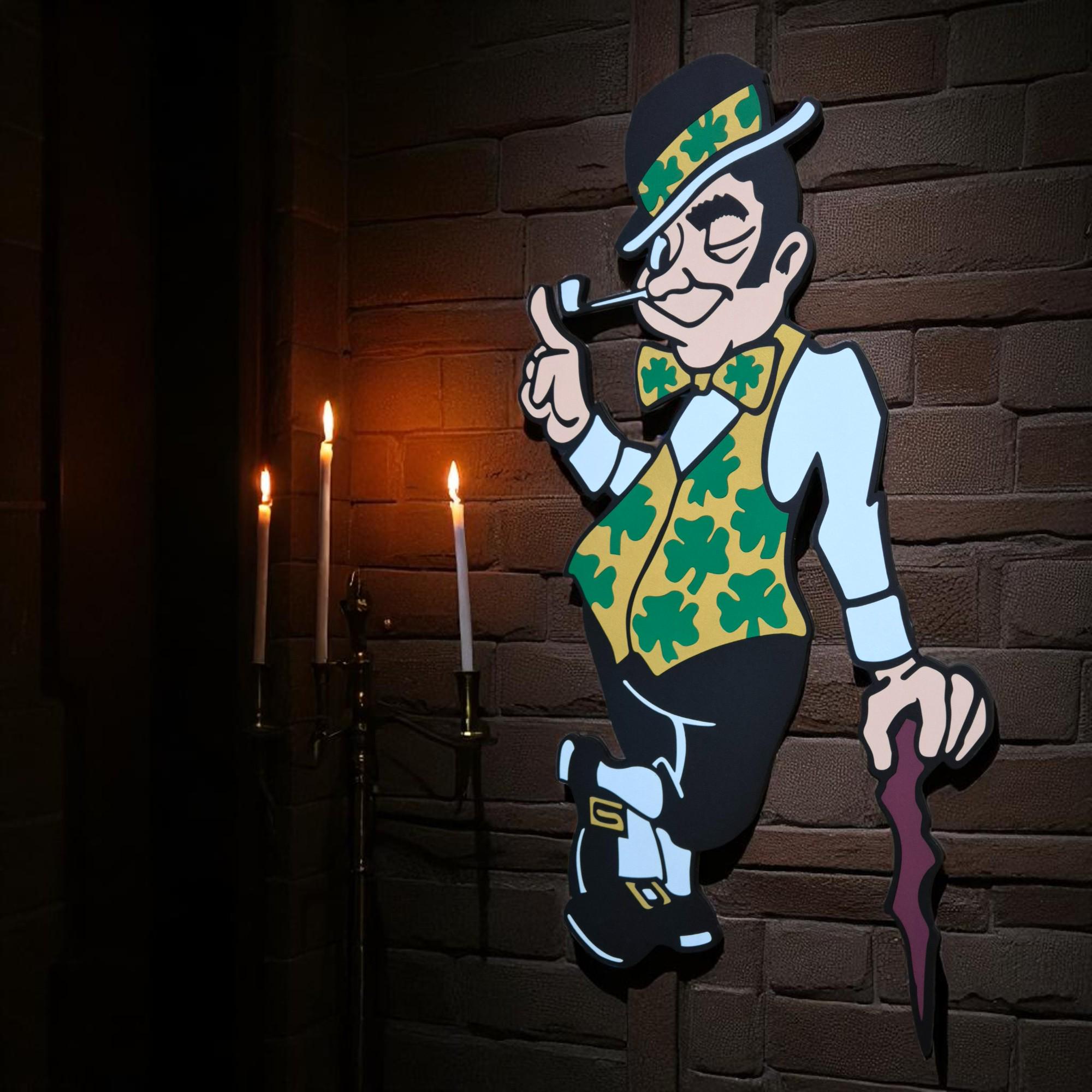 Handmade Boston Celtics Wood Wall Art: NBA Fan Gift