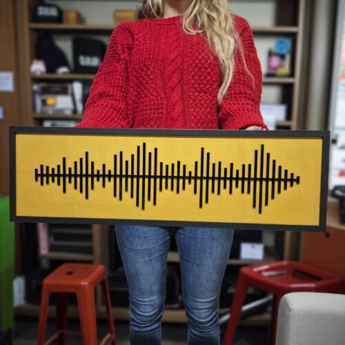 Handcrafted Spectrum Analyzer Wood Wall Art: Modern Music Studio Decor