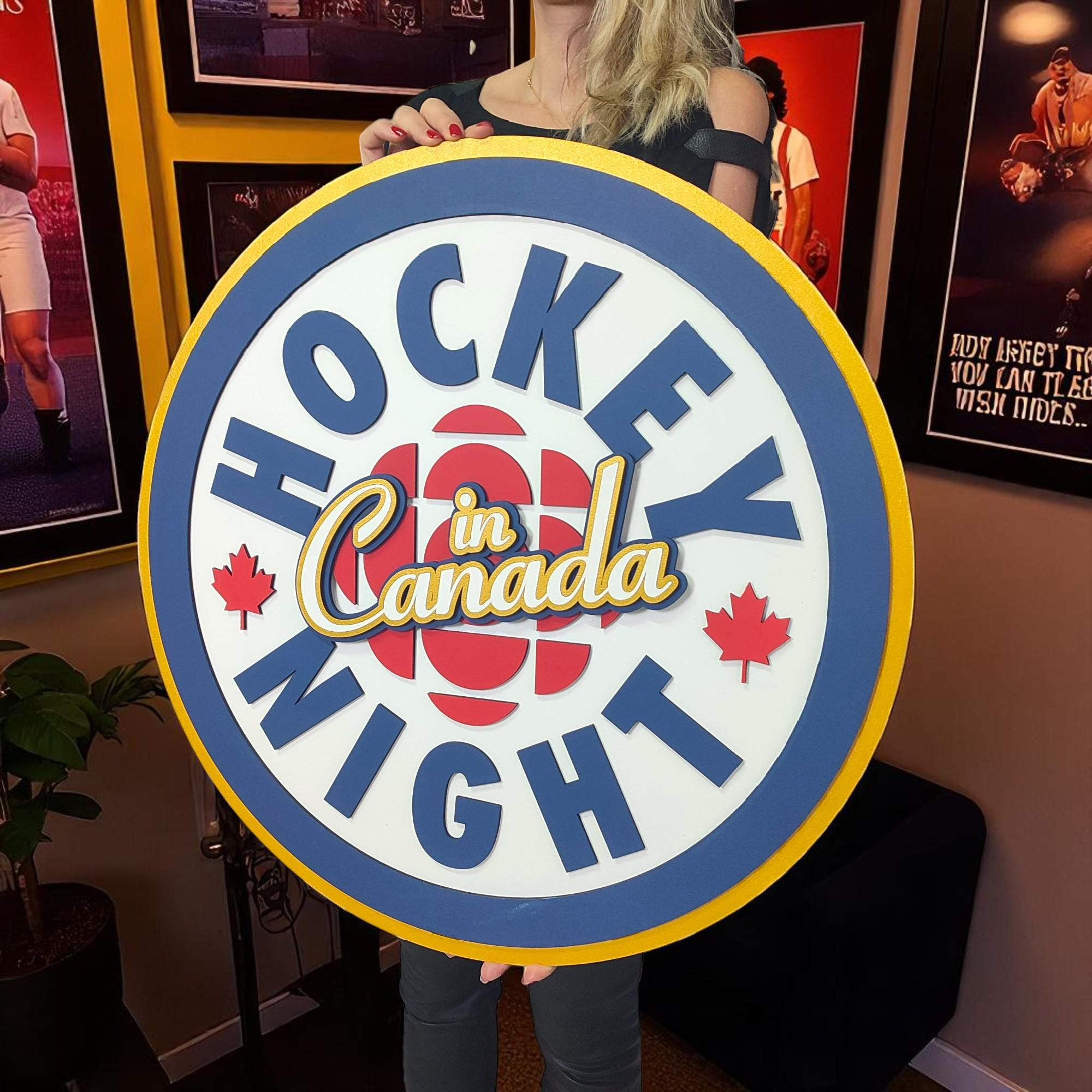 Hockey Night in Canada Wood Sign: Vintage NHL Decor