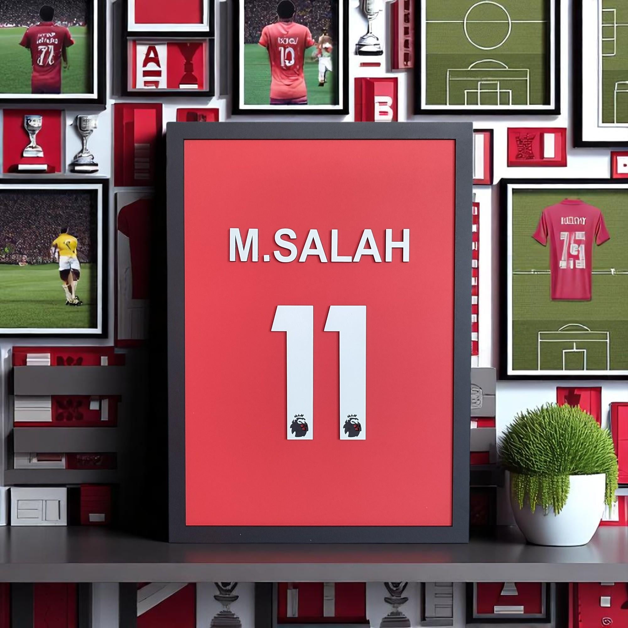 Handmade Mohamed Salah Wood Sign: Liverpool FC Decor