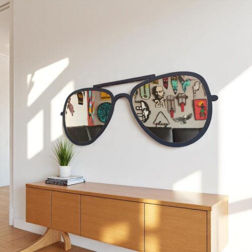 Funky Eyewear Wall Art: Wooden & Acrylic Mirror Glasses Decor