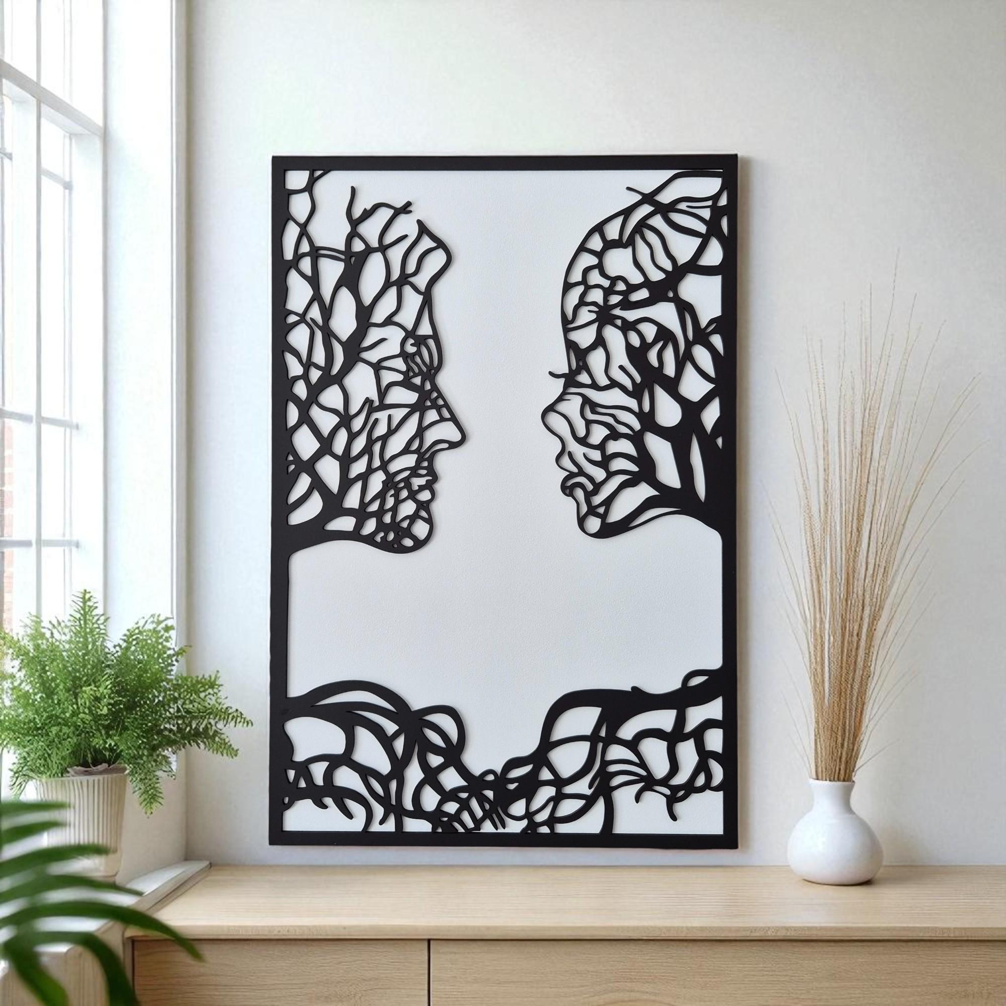 Tree of Life Wooden Wall Art: Spiritual Couple Silhouette