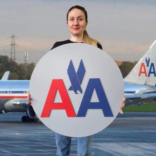 American Airlines Tail Fin Wall Art: Handcrafted Aviation Decor