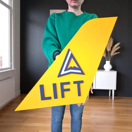 LIFT Academy Tail Art: Hand-Painted Wooden Airplane Sign