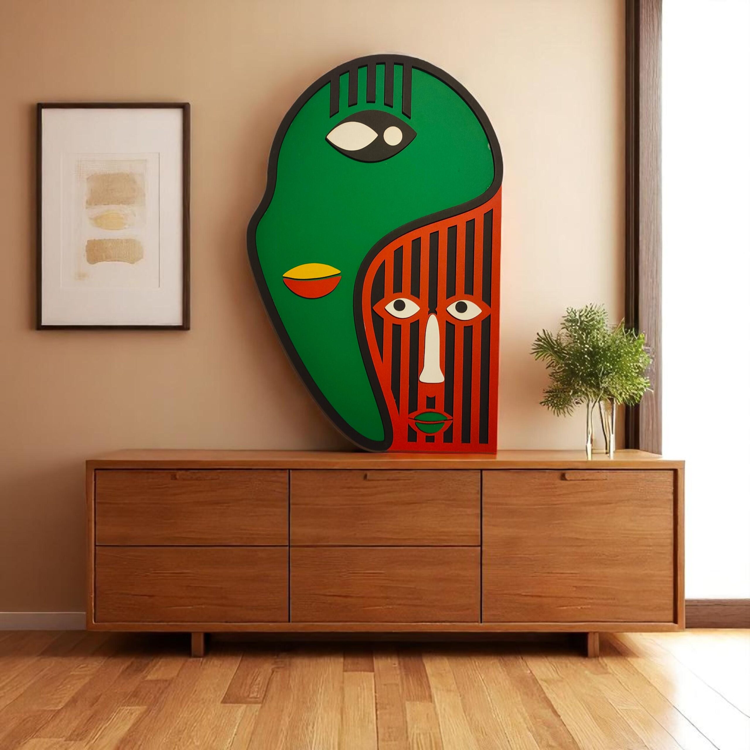 Geometric Wood Wall Art: Modern Abstract Boho Decor