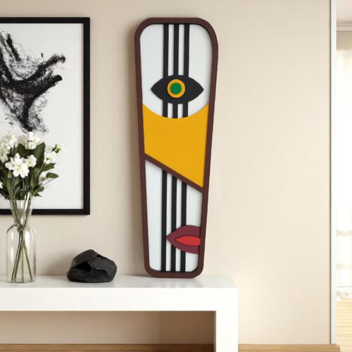 Hand-Painted Wooden Sun Wall Art: Boho Earth Tone Decor