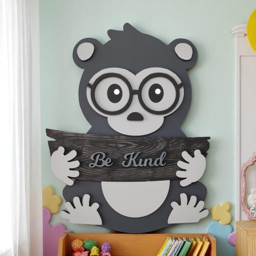 Personalized Gorilla Nursery Decor: Hand-Painted Wooden Wall Art