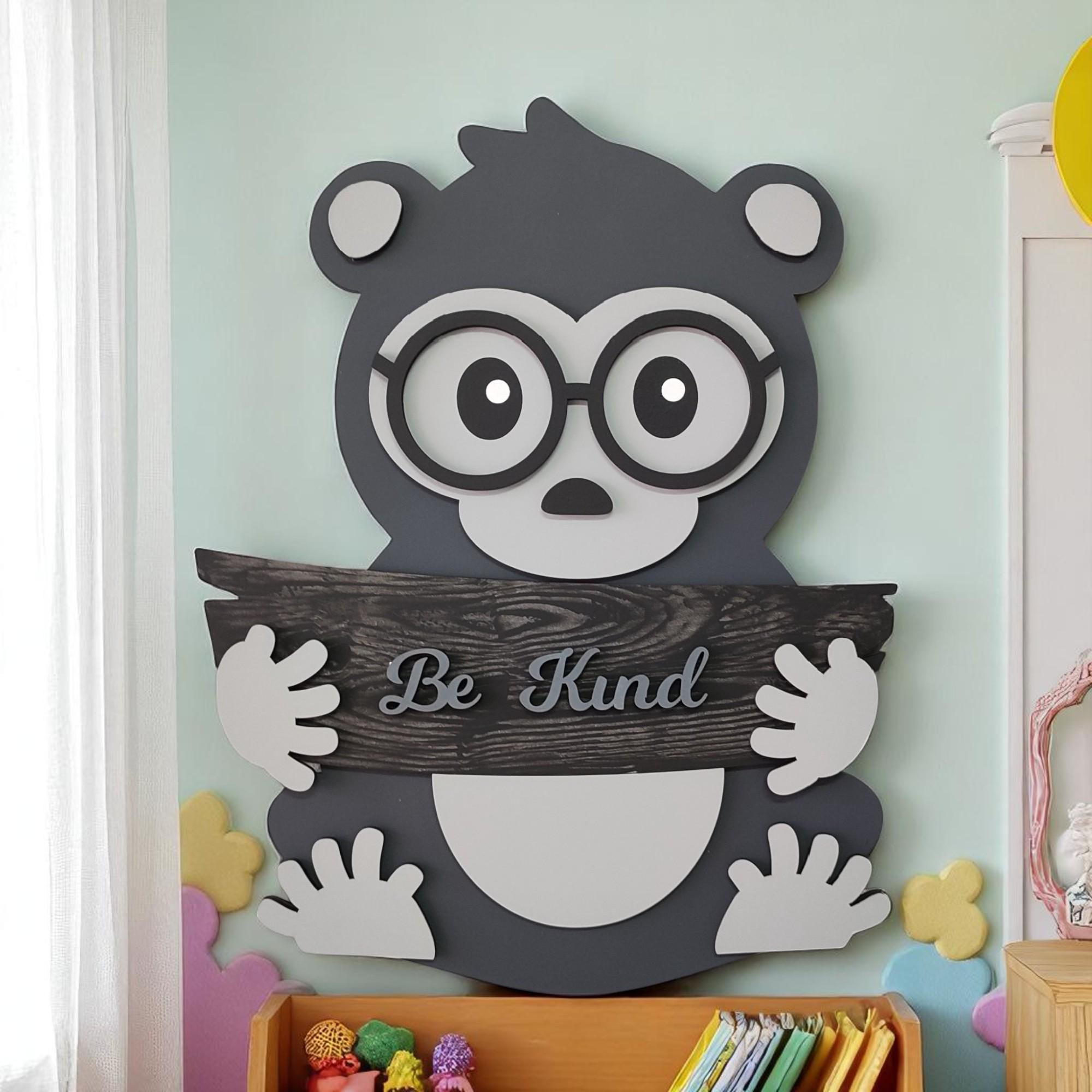 Personalized Gorilla Nursery Decor: Hand-Painted Wooden Wall Art