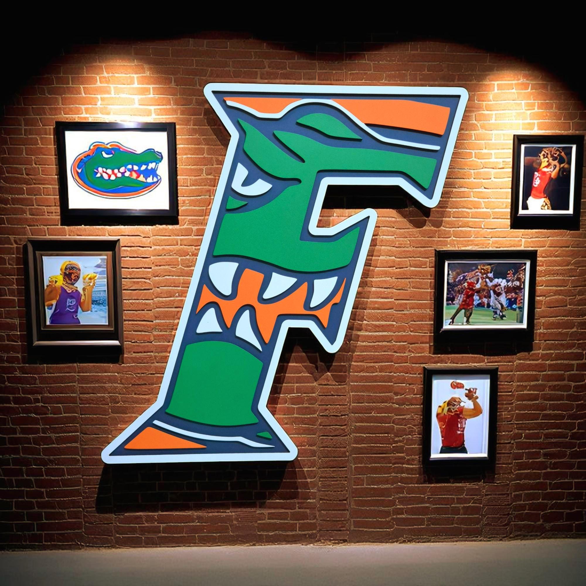 Custom College Team Style Wooden Wall Art, Wood Sign: Hand-Painted NCAA Team Logo Wall Art