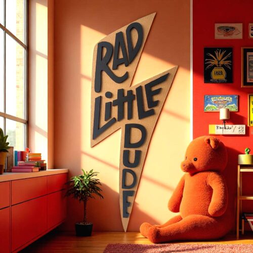 Rad Little Dude Wooden Sign: Hand-Painted Boys Room Decor