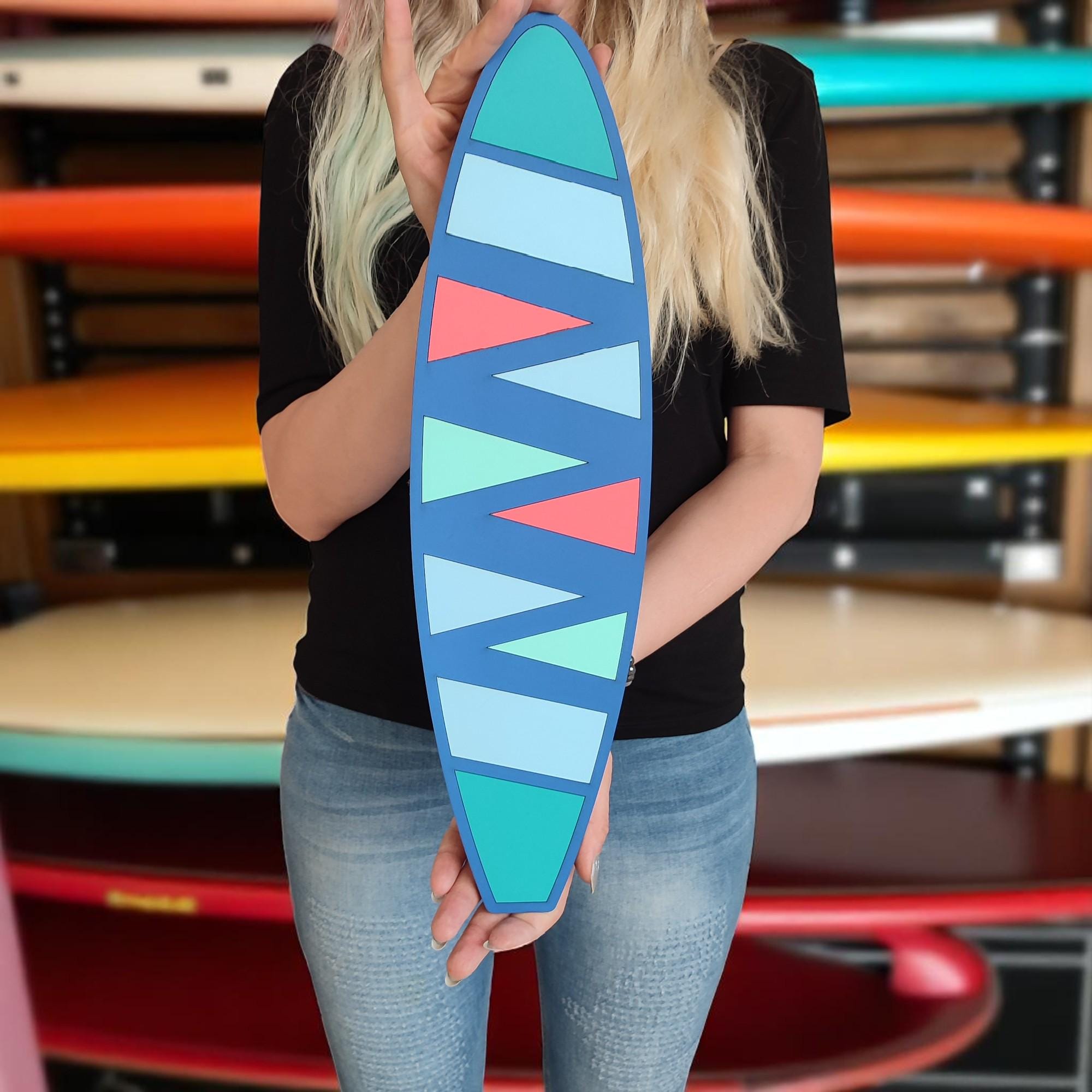 Handcrafted Wooden Surfboard Wall Art: Coastal Beach Decor