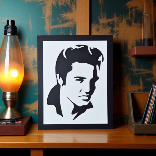 Hand-Painted Elvis Presley Wood Sign: Rock 'n' Roll Legend, Vintage Music Decor