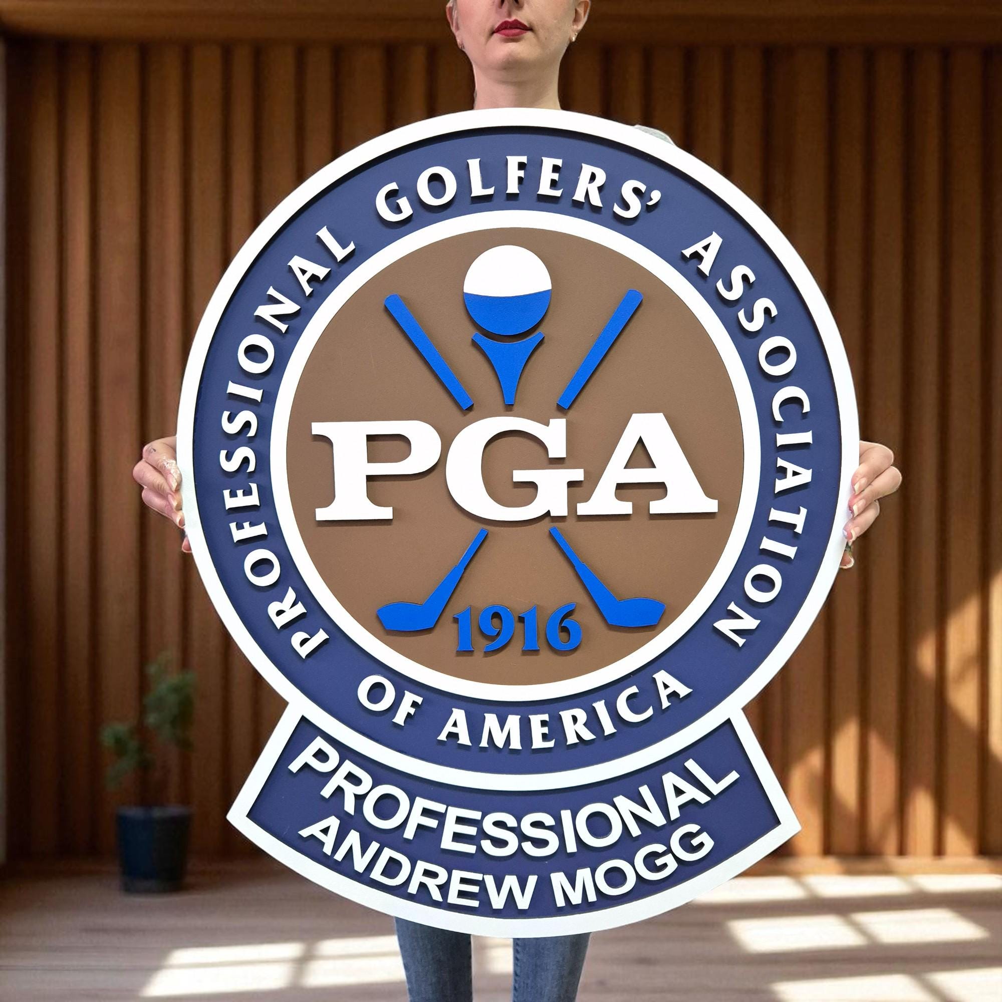 Personalized PGA Wooden Golf Sign: Custom Name, Coach Gift