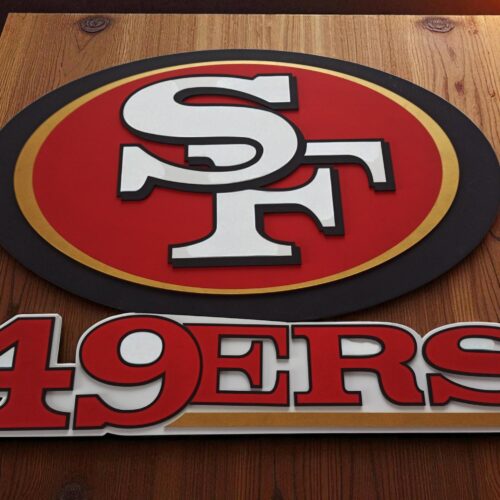 Handmade 49ers Wooden Wall Art: NFL Football Team Logo Sign