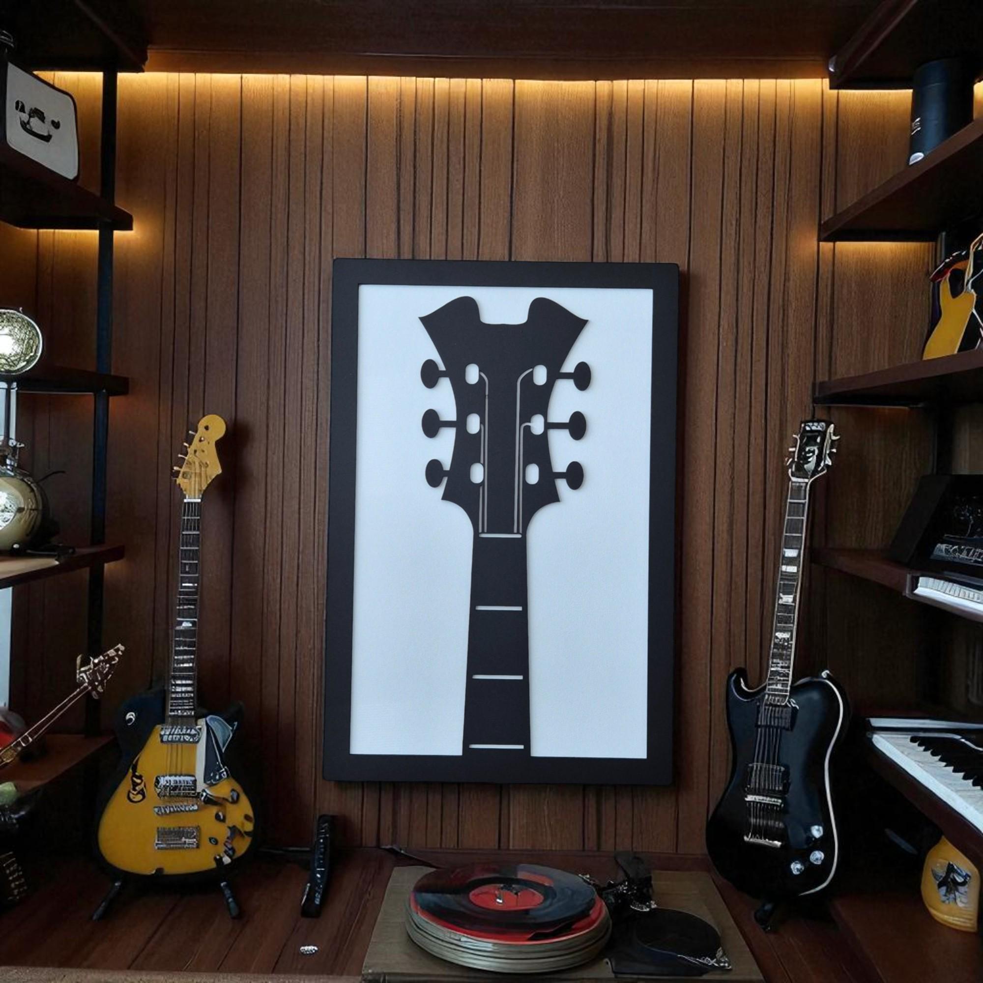 Handmade Acoustic Guitar Wall Art: Rustic Wooden Music Decor