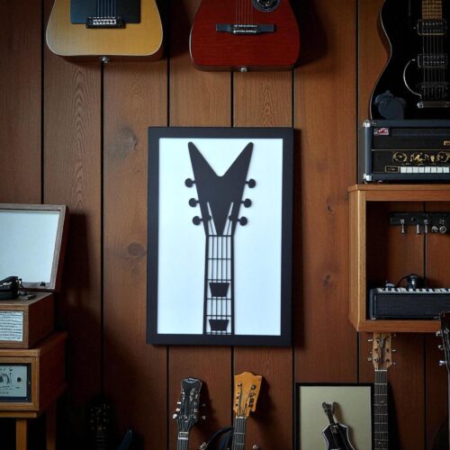 Handmade Electric Guitar Wall Art: Modern Music Room Decor