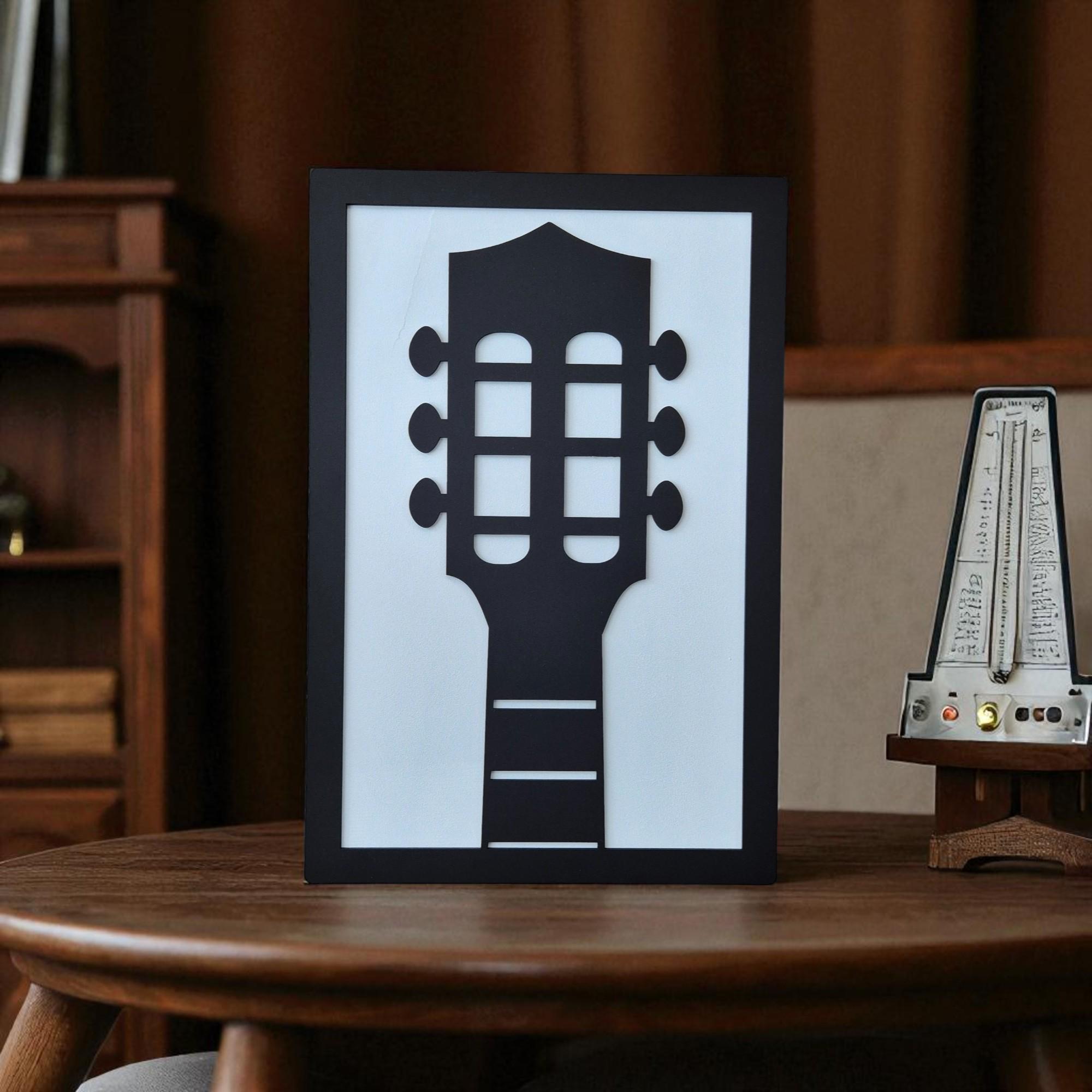 Handmade Acoustic Guitar Wood Wall Art: Boho Music Room Decor
