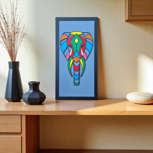 3D Geometric Elephant Wall Art: Modern Boho Nursery Decor