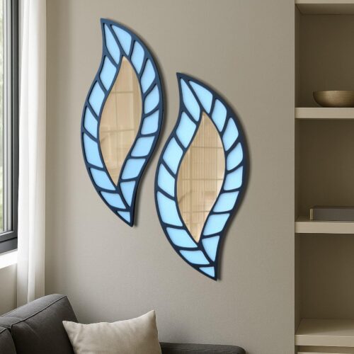 Gold Acrylic Mirror Wall Art: Modern Geometric Decor, 2-Piece Set