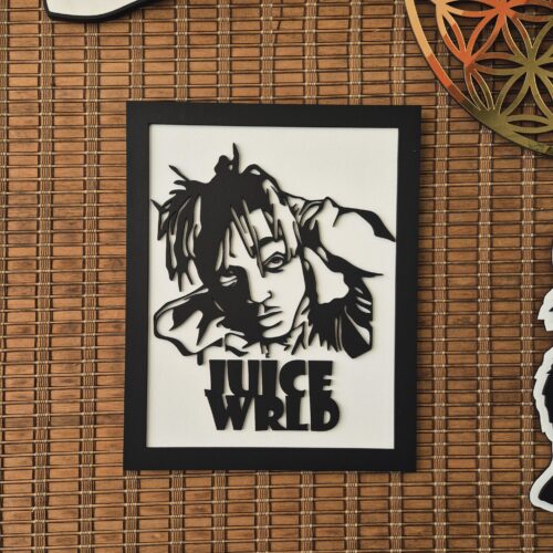Juice WRLD Wooden Wall Art: Hand-Painted Hip-Hop Tribute